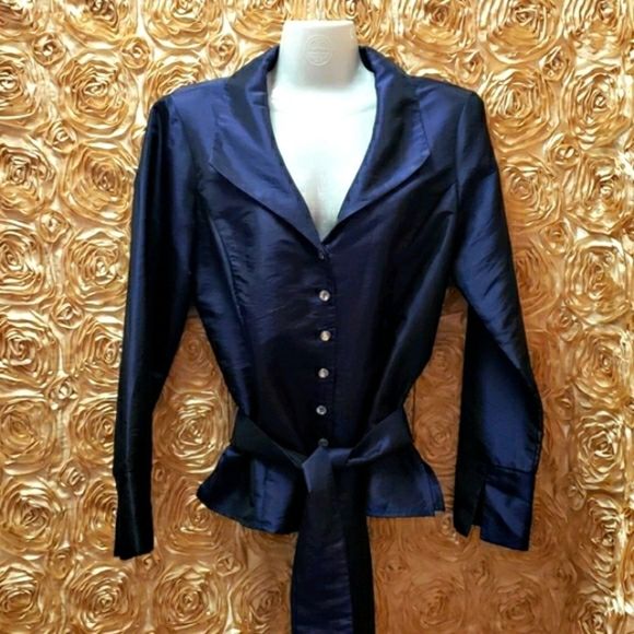 NWT 💜🖤 LAURA Purple Shimmer Evening Top/ Blouse - Picture 2 of 16